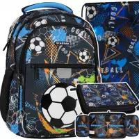 Ilustracja produktu  Starpak Zestaw Szkolny 3el. Football Blue Plecak 550864 + Piórnik 550994 + Worek 550830