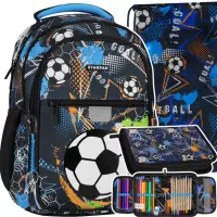 Ilustracja produktu Starpak Zestaw Szkolny 3el. Football Blue Plecak 550864 + Piórnik 551894 + Worek 550830