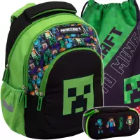 Ilustracja produktu Astra Zestaw Szkolny Minecraft 3el. Plecak AB330 502025054 + Worek 507022041 + Piórnik 503025050