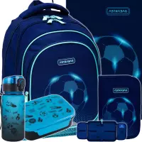 Ilustracja AstraBag Zestaw Szkolny 5el. Football Light Plecak 502025020 + Worek 507025009 + Piórnik 503025023 + Z17008 + Z18008