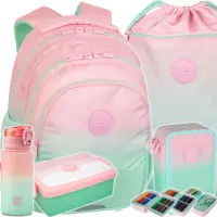 Ilustracja produktu CoolPack Zestaw Szkolny Gradient Strawberry 5el. Plecak Jerry F029754 + Worek F070754 + Piórnik F067754 + 55981CP + Z07754