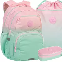 Ilustracja CoolPack Zestaw Szkolny Gradient Strawberry 3el. Plecak Pick F099754 + Worek F070754 + Piórnik F062754