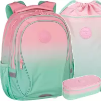 Ilustracja produktu CoolPack Zestaw Szkolny Gradient Strawberry 3el. Plecak Factor X F002754 + Worek F070754 + Piórnik F062754