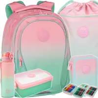 Ilustracja produktu CoolPack Zestaw Szkolny Gradient Strawberry 5el. Plecak Factor X F002754 + Worek F070754 + Piórnik F066754 + 55998CP + Z07754