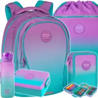 Ilustracja produktu CoolPack Zestaw Szkolny Gradient Blueberry 5el. Plecak Factor X F002505 + Worek E70505 + Piórnik E66505/F + 07505CP Z07505 + 56179CP