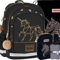 Ilustracja produktu Starpak Zestaw Szkolny 3el. Gold Unicorn Plecak 486094 + Worek 507023029 + Piórnik 503023036