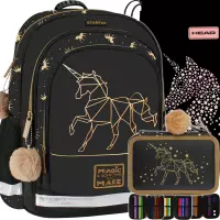 Ilustracja produktu Starpak Zestaw Szkolny 3el. Gold Unicorn Plecak 486094 + Worek 507023029 + Piórnik 529472