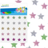 Ilustracja produktu Craft With Fun Ozdoba Dekoracyjna Kryształki Samoprzylepne Gwiazdki 25szt. 531850