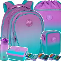 Ilustracja produktu CoolPack Zestaw Szkolny Gradient Blueberry 5el. Plecak F002505 + Piórnik E67505/F + Worek E70505 + Z07505 + 56162CP