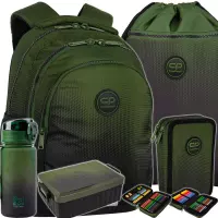 Ilustracja produktu CoolPack Zestaw Szkolny Gradient Grass 5el Plecak F029757 + Piórnik F066757 + Worek F070757