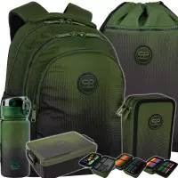 Ilustracja produktu CoolPack Zestaw Szkolny Gradient Grass 5el Plecak F029757 + Piórnik F067757 + Worek F070757