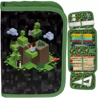 Ilustracja produktu Paso Piórnik Dwuklapkowy z Wyposażeniem Pixel Green PP25PX-P001