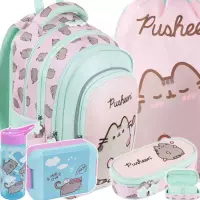 Ilustracja produktu St.Majewski Zestaw Szkolny 5el. BPL-58 Pusheen Pink Plecak 679438 + Piórnik 679520 + Worek 679469