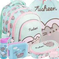 Ilustracja produktu St.Majewski Zestaw Szkolny 5el. BPL-58 Pusheen Mint Plecak 679445 + Piórnik 679537 + Worek 679476