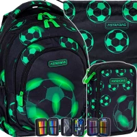 Ilustracja produktu AstraBag Zestaw Szkolny Neo Football AB330 3el. Plecak 502024101 + Worek 507024050 + Piórnik 503024064