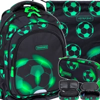 Ilustracja produktu AstraBag Zestaw Szkolny Neo Football AB300 3el. Plecak 502024102 + Worek 507024050 + Piórnik 503024075