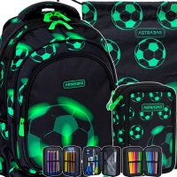 Ilustracja produktu AstraBag Zestaw Szkolny Neo Football AB300 3el. Plecak 502024102 + Worek 507024050 + Piórnik 503024064