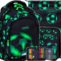 Ilustracja produktu AstraBag Zestaw Szkolny Neo Football AB300 3el. Plecak 502024102 + Worek 507024050 + Piórnik 503024063