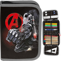 Ilustracja Paso Piórnik Dwuklapkowy z Wyposażeniem Avengers Czarny AV22TT-001