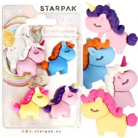 Ilustracja Starpak Gumka Do Mazania 3D Puzzle Unicorn 4szt 505324