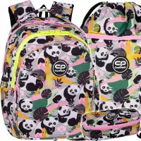 Ilustracja produktu CoolPack Zestaw Szkolny Panda Gang 3el. Plecak F029829 + Worek F070829 + Piórnik F062829
