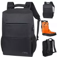 Ilustracja produktu R-Bag Plecak Męski na Laptopa 15" z USB Range Black Z161