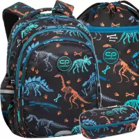 Ilustracja produktu CoolPack Zestaw Szkolny Fossil 3el. Plecak Jerry F029700 + Worek F070700 + Piórnik F062700
