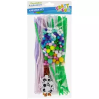 Ilustracja produktu Craft With Fun Zestaw Kreatywny Pompony Druciki Oczy 262 el