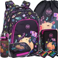 Ilustracja produktu CoolPack Zestaw Szkolny Capybara Music 5el. Plecak Prime Pro F162961 + Worek F159961 + Piórnik F066961 + Z17961 + Z18961