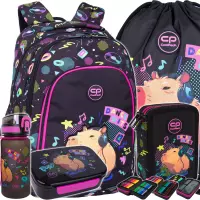 Ilustracja produktu CoolPack Zestaw Szkolny Capybara Music 5el. Plecak Prime Pro F162961 + Worek F159961 + Piórnik F067961 + Z17961 + Z18961