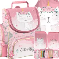 Ilustracja produktu Paso Zestaw Szkolny 3el. Pink Cat Tornister PP26CK-525 + Piórnik PP26CK-P001 + Worek PP26CK-712