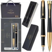Ilustracja Parker Zestaw Pióro Długopis Urban Matte Black Gold 2093381 + Torebka Gratis