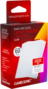 Ilustracja produktu Gamegenic: Board Game Sleeves - Catan English (56x82 mm) - Koszulki na Karty - Clear - 60 sztuk