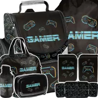 Ilustracja produktu Paso Zestaw Szkolny 6el Gamer Tornister PP26GM-525 + Piórnik PP26GM-P001BW + Worek PP26GM-712 + Torba PP26GM-074