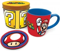 Ilustracja Zestaw Prezentowy Super Mario: Kubek + Podkładka w Ozdobnej Puszce