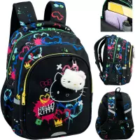 Ilustracja CoolPack Jerry Plecak Szkolny Hello Kitty Black Neon F029034