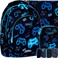 Ilustracja produktu AstraBag Zestaw Szkolny 3el Plecak AB300 Go Playing 502024100 + Worek 507024013 + Piórnik 503024061