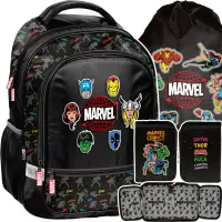 Ilustracja produktu Paso Zestaw Szkolny 3el. Avengers Marvel Plecak AV25AE-260 + Piórnik AV25AE-P001BW + Worek AV25AE-712