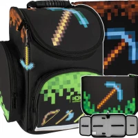 Ilustracja produktu Starpak Zestaw Szkolny Pixel Game Kilof 3el. Tornister 506708 + Piórnik 485867 + Worek 485859 