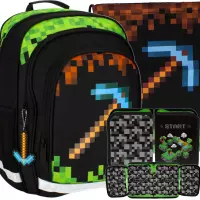 Ilustracja produktu Starpak Zestaw Szkolny Pixel Game Kilof  3el. Plecak 485734 + Piórnik 485867 + Worek 485859 