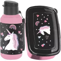 Ilustracja produktu Paso Zestaw Śniadaniowy Biały Jednorożec Bidon PP25JO-3030 + Śniadaniówka PP25JO-3022