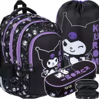 Ilustracja produktu St.Majewski Zestaw Szkolny 3el. Kuromi Black Plecak 693717 + Piórnik 693779 + Worek 693731