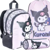 Ilustracja produktu St.Majewski Zestaw Szkolny 3el. BPL58 Kuromi Pink Plecak 694240 + Piórnik 694172  + Worek 694165