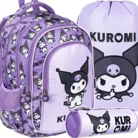 Ilustracja produktu St.Majewski Zestaw Szkolny 3el. BPL58 Kuromi Violet Plecak 693700 + Piórnik 693748 + Worek 693724