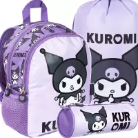 Ilustracja produktu St.Majewski Zestaw Szkolny 3el. BPL58 Kuromi Violet Plecak 694141+ Piórnik 693748 + Worek 693724