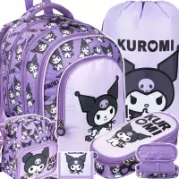 Ilustracja produktu St.Majewski Zestaw Szkolny 5el. BPL58 Kuromi Violet Plecak 693700 + Piórnik 693762 + Worek 693724 + Torebka 694097 + Portfel 695513