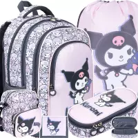 Ilustracja produktu St.Majewski Zestaw Szkolny 5el. BPL58 Kuromi Pink Plecak 694158 + Piórnik 694189 + Worek 694165 + Torebka 694264 + Portfel 695506