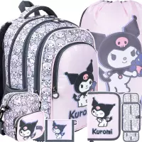 Ilustracja produktu St.Majewski Zestaw Szkolny 5el. BPL58 Kuromi Pink Plecak 694158 + Piórnik 694202 + Worek 694165 + Torebka 694264 + Portfel 695506