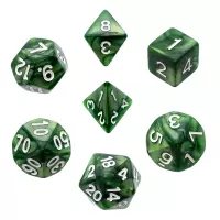 Ilustracja produktu Komplet kości REBEL RPG - Perłowe - Zielone