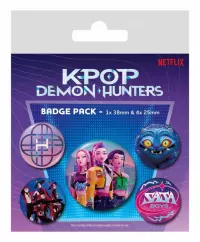 Ilustracja Zestaw Przypinek K-POP Demon Hunters 5 szt.